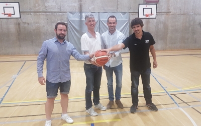 Jordi Zamora (femení) Jordi Vallhonrat (president) Andreu Bou (gerent esportiu) i Oriol Domínguez (masculí) aquest matí a Sant Nicolau